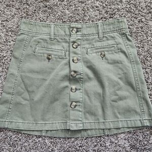American Eagle Size 4 High Rise A-line Mini Skirt Olive Green